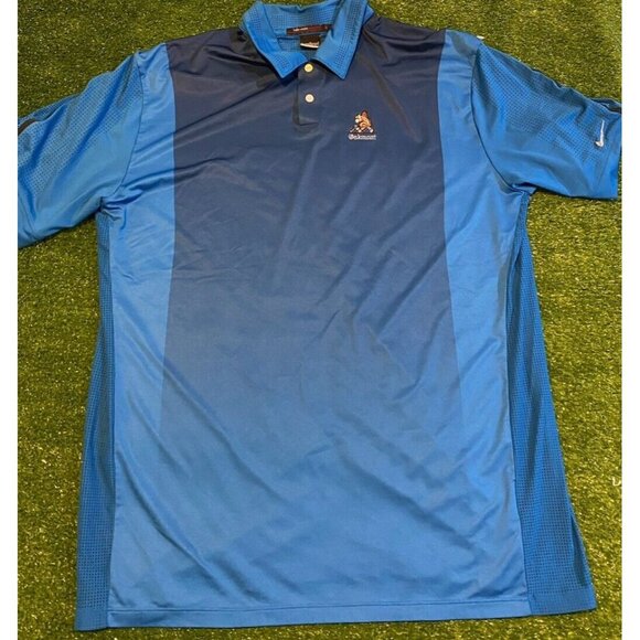 Nike shirt mens large blue black tiger woods collection oakmont polo stretch 26 - Picture 2 of 10